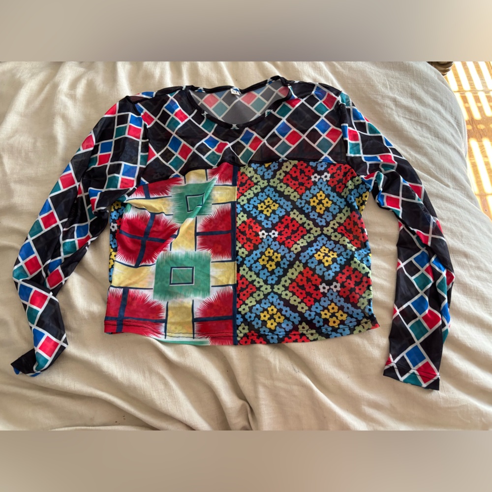 Fashion Brand Company “Three Plaids” Mesh Top (new)